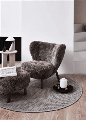 Nature cord grijs mele - 160rond