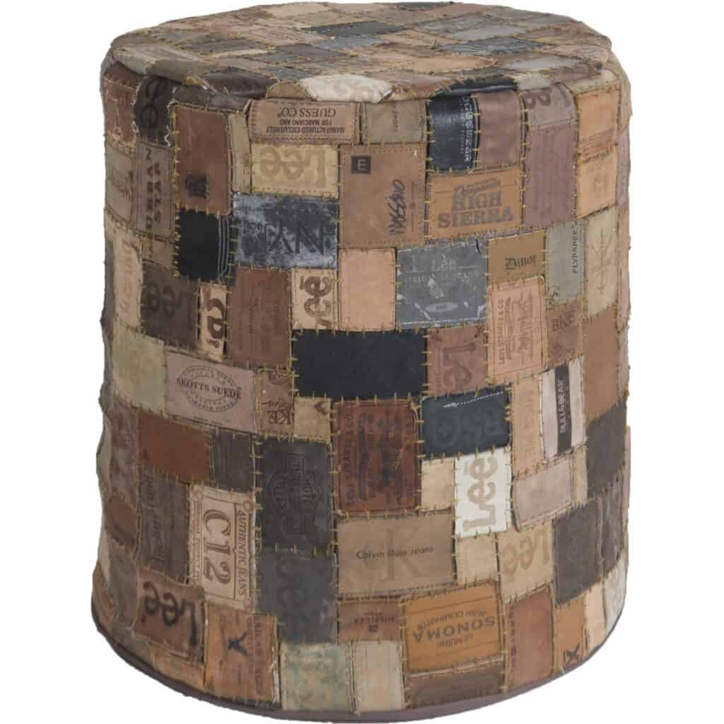 Poef Royal Labels Rond , Op voorraad: Binnen 1 - 3 werkdagen in huis!