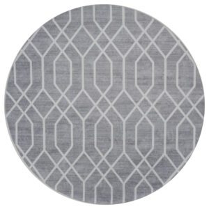 Vloerkleed Pattern Rond Grijs 120 cm - Afbeelding 2