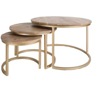 Salontafel Bart Goud - Set van 3Op voorraad: Binnen 1 - 3 werkdagen in huis!