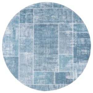 Karpet Mijnen Rond Grijs/Blauw 120 cm - Afbeelding 2