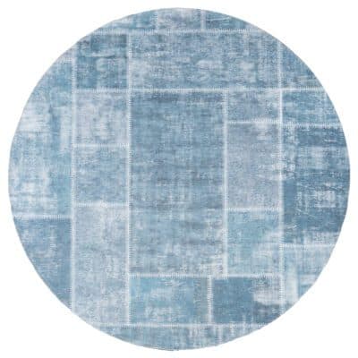 Karpet Mijnen Rond Grijs/Blauw 120 cm