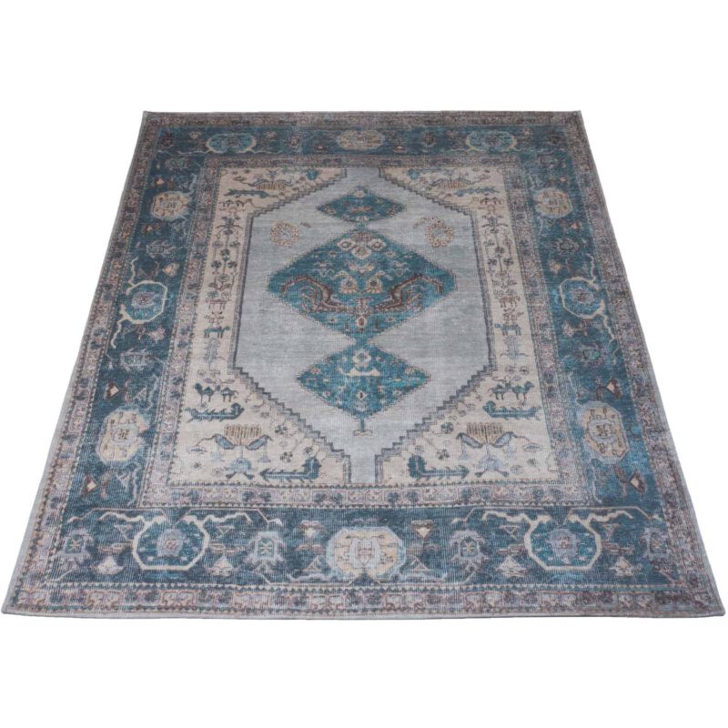 Vloerkleed Karaca Blue 03 - 160 x 230 cm , Te bestellen met een levertijd van 20 weken