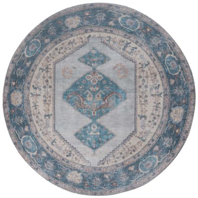 Vloerkleed Karaca Blue 03 Rond 160 cm