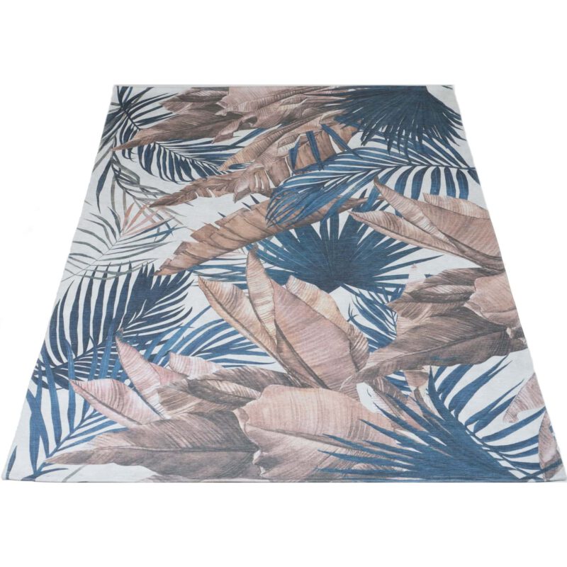 Vloerkleed Palm Blue 200 x 290 cm , Op voorraad: Binnen 1 - 3 werkdagen in huis!