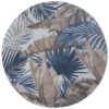 Vloerkleed Palm Blue Rond 120 cm Op voorraad: Binnen 1 - 3 werkdagen in huis!