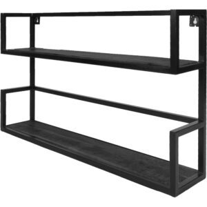 Wandplank Vintage Zwart Mangohout - DuoOp voorraad: Binnen 1 - 3 werkdagen in huis!