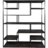 Vakkenkast Huub Zwart Mangohout 210 x 145 cm - Roomdivider Op voorraad: Binnen 1 - 3 werkdagen in huis!