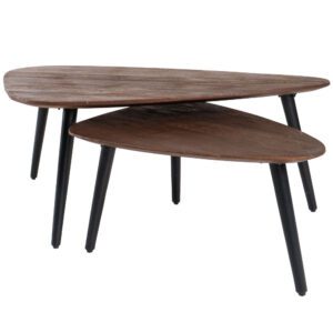 Salontafel Jamal - Espresso Mangohout - Set van 2Op voorraad: Binnen 1 - 3 werkdagen in huis!