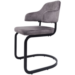 Eetkamerstoel Fox Antraciet 01 - Vintage Velvet - Afbeelding 2