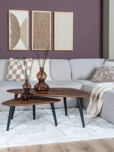 Salontafel Jamal - Espresso Mangohout - Set van 2 - Afbeelding 3