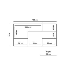 Dressoir Huub Hout 158 cm - Afbeelding 5