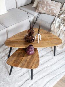Salontafel Jamal - Mangohout - Set van 2 - Afbeelding 3