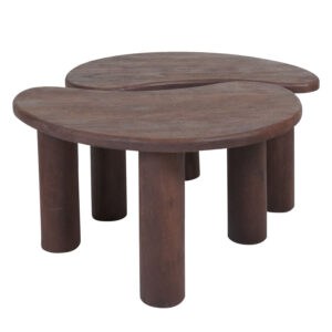 Salontafel Lina - Espresso Mangohout - Set van 2 Op voorraad: Binnen 1 - 3 werkdagen in huis!