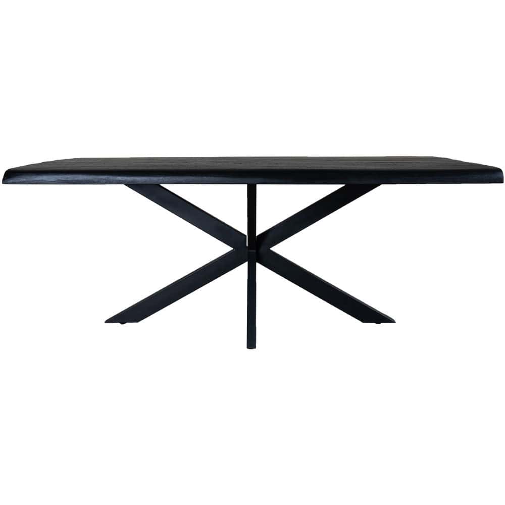 Eettafel Arvu 220 cm - Zwart Mangohout Spinpoot , Op voorraad: Binnen 1 - 3 werkdagen in huis!