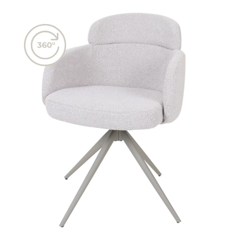 Eetkamerstoel Chase - Bouclé - Naturel | BlokWoonWereld