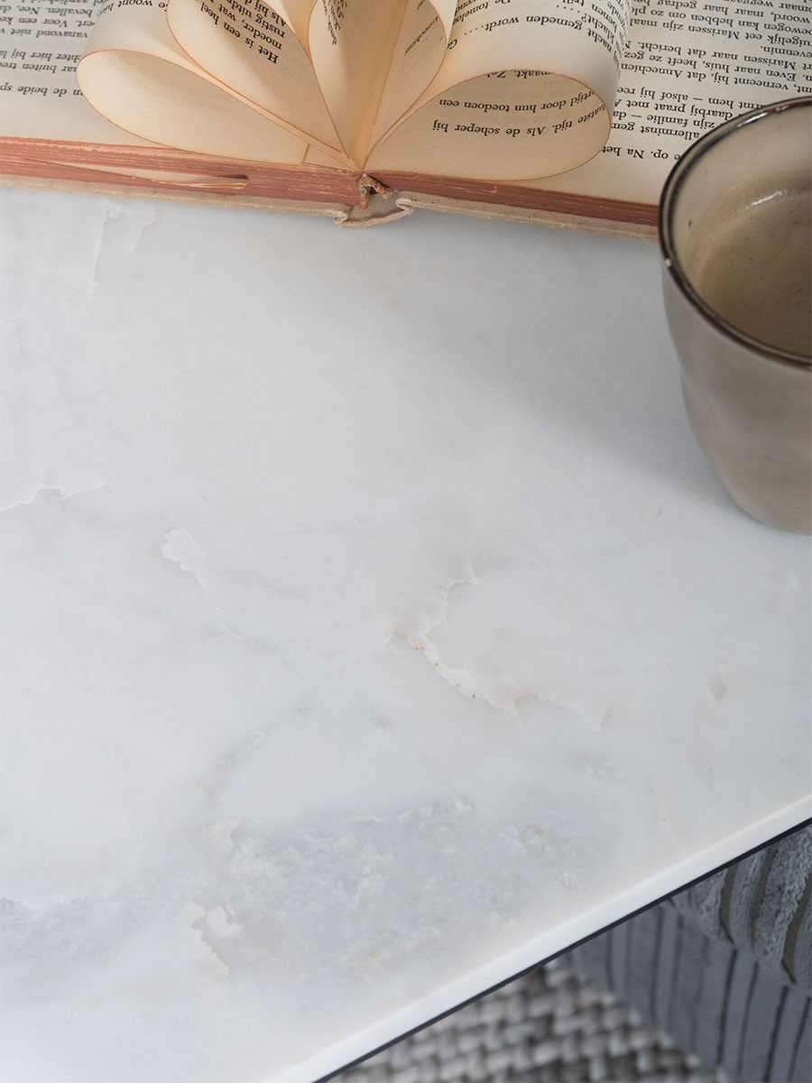 Laptoptafel Mitch Marmer - Wit/Zwart 3 Laptoptafel Mitch Marmer - Wit/Zwart - Afbeelding 3