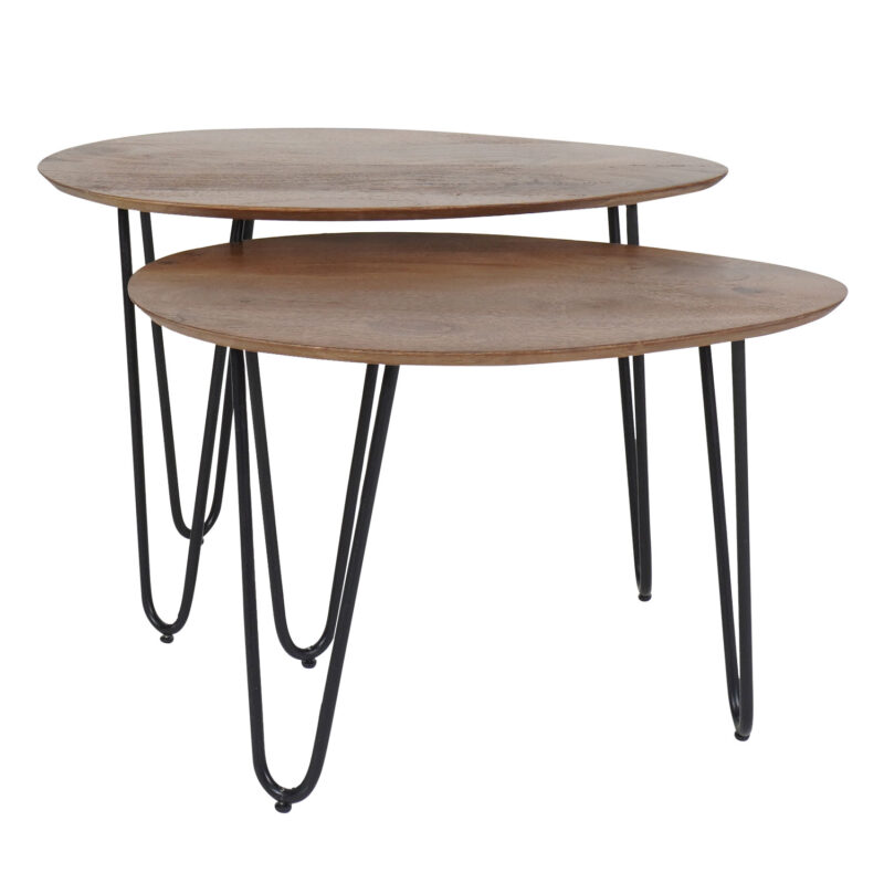 Salontafel Fabio - Mangohout - Set van 2 | BlokWoonWereld