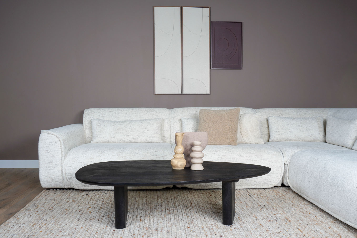 Salontafel Rudo 135 x 75 cm - Zwart Mangohout 4 Salontafel Rudo 135 x 75 cm - Zwart Mangohout - Afbeelding 4