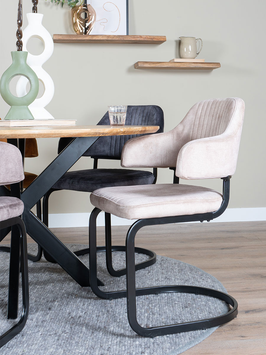 Eetkamerstoel Fox Naturel 07 - Vintage Velvet - Afbeelding 4