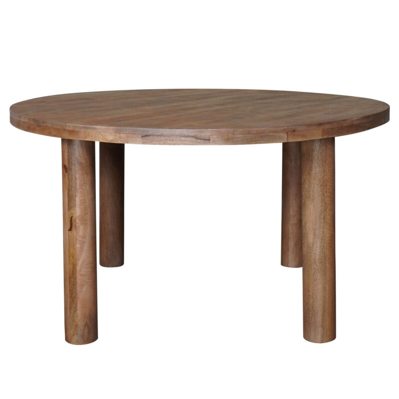 Eettafel Tias ø140 cm - Mangohout | BlokWoonWereld