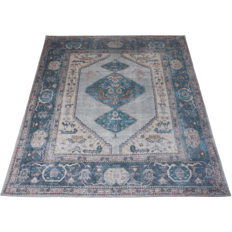 Vloerkleed Karaca Blue 03 - 160 x 230 cm | BlokWoonWereld
