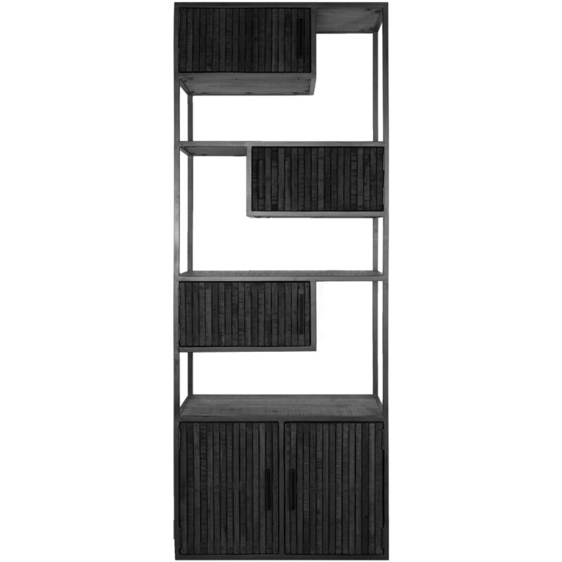 Kast Loek 210 x 80 cm - Zwart Mangohout | BlokWoonWereld