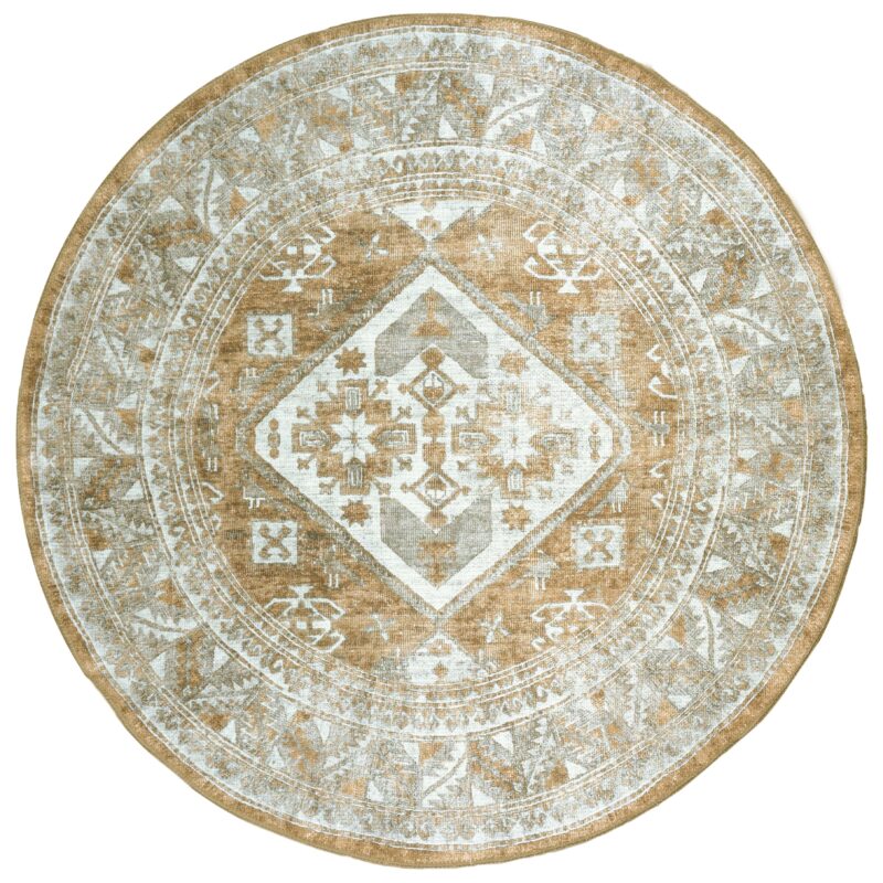 Vloerkleed Laria Brown 5 Rond - ø200 cm | BlokWoonWereld