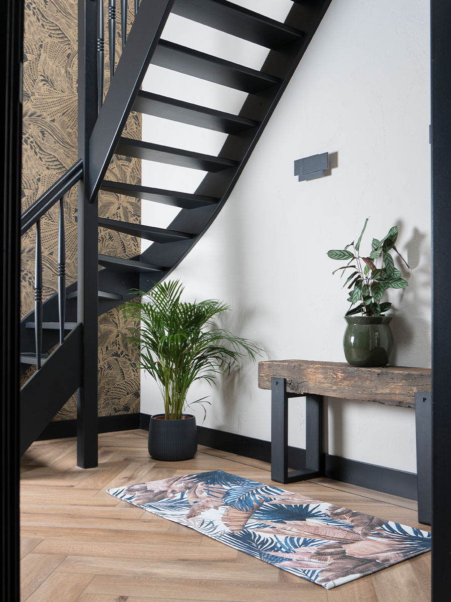 Vloerkleed Palm Blue 70 x 140 cm 2 Vloerkleed Palm Blue 70 x 140 cm - Afbeelding 2