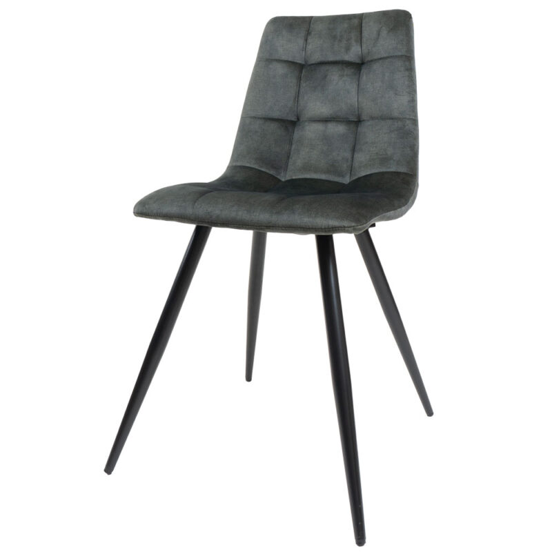 Eetkamerstoel Galgary Army Green 21 - Vintage Velvet | BlokWoonWereld