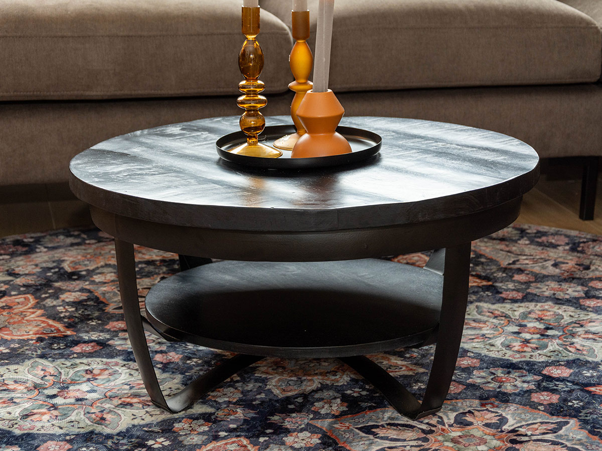 Salontafel Cilamon - 70 cm - Zwart blad - Zwart onderstel 3 Salontafel Cilamon - 70 cm - Zwart blad - Zwart onderstel - Afbeelding 3