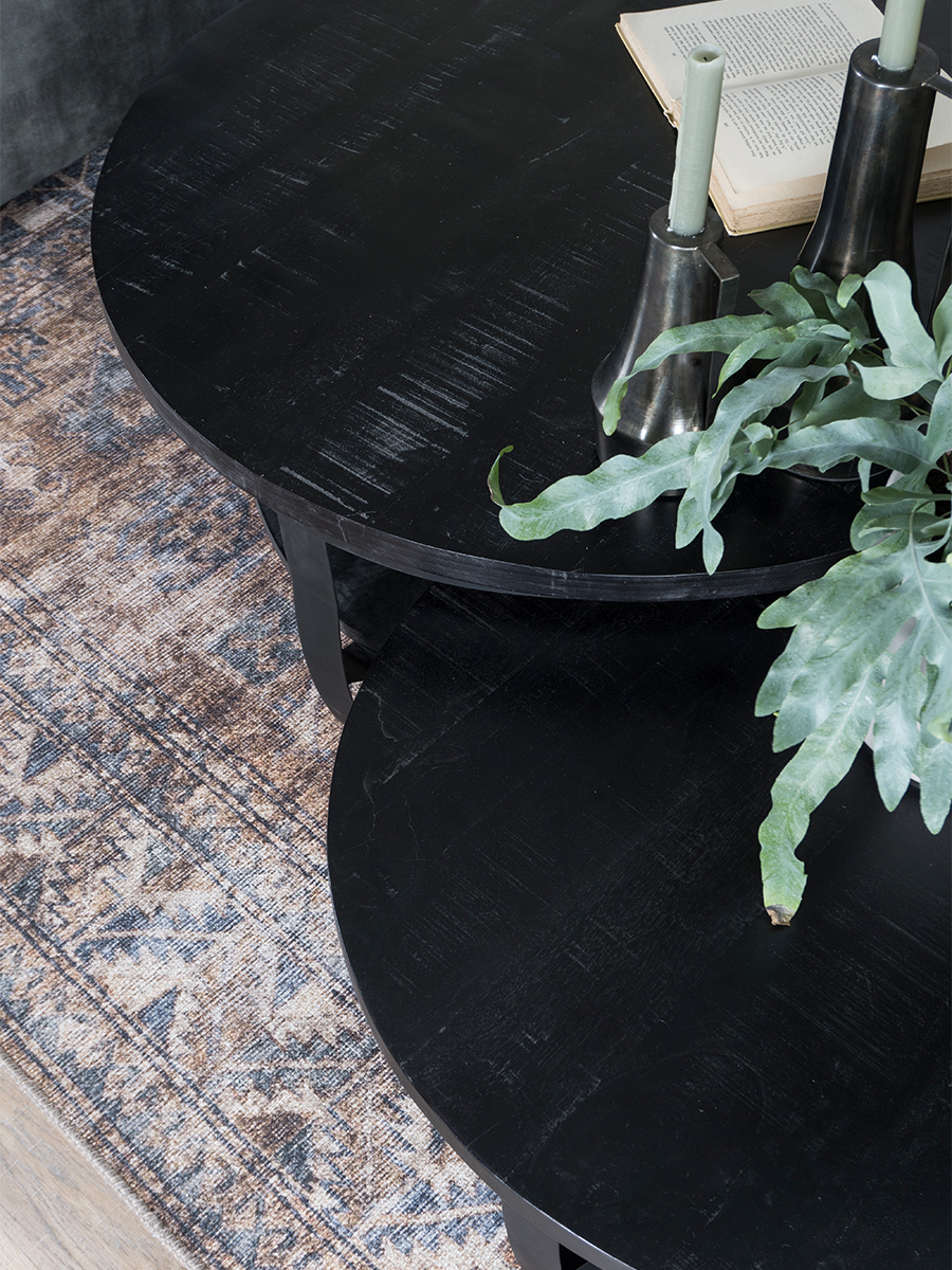 Salontafel Cilamon - 70 cm - Zwart blad - Zwart onderstel 5 Salontafel Cilamon - 70 cm - Zwart blad - Zwart onderstel - Afbeelding 5