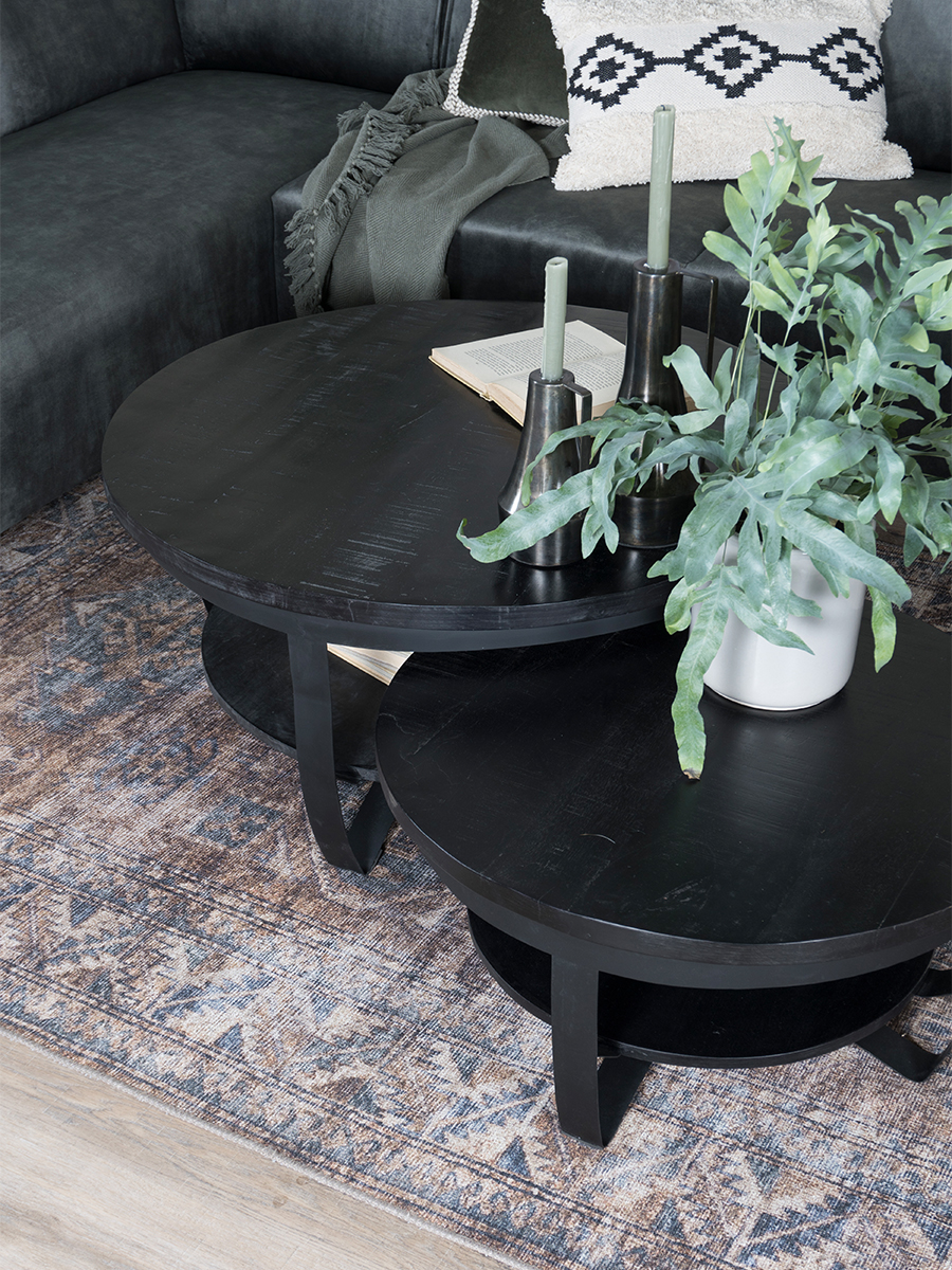 Salontafel Cilamon - 70 cm - Zwart blad - Zwart onderstel 4 Salontafel Cilamon - 70 cm - Zwart blad - Zwart onderstel - Afbeelding 4