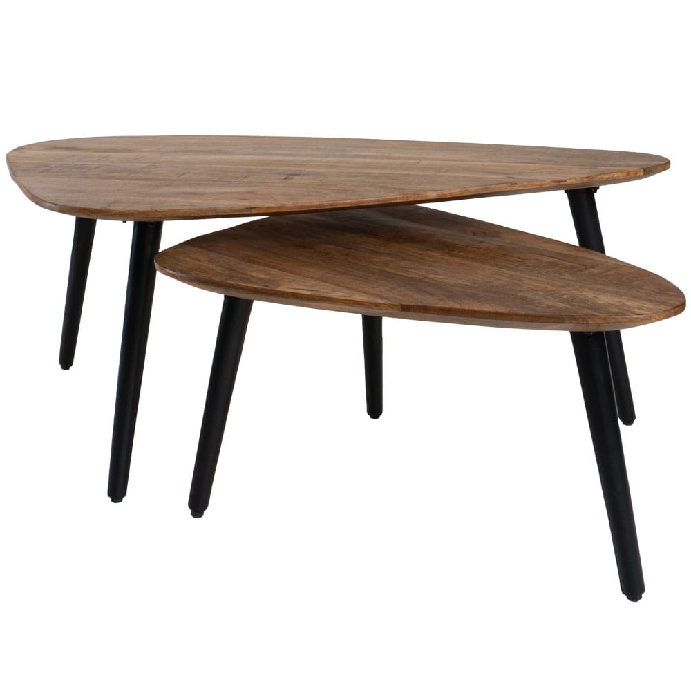Salontafel Jamal - Mangohout - Set van 2 | BlokWoonWereld