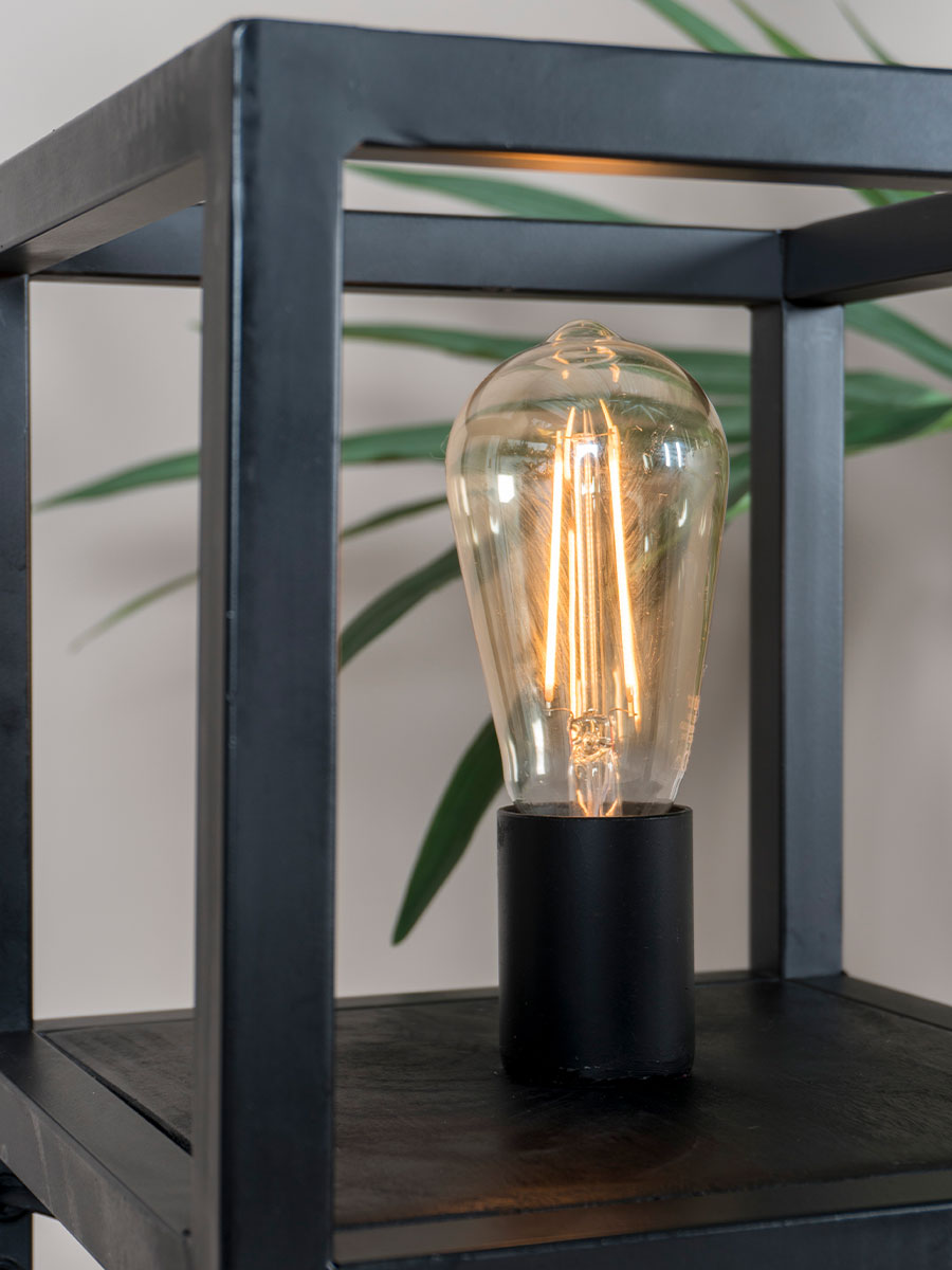 Tafellamp Vintage Zwart Mangohout - Afbeelding 3