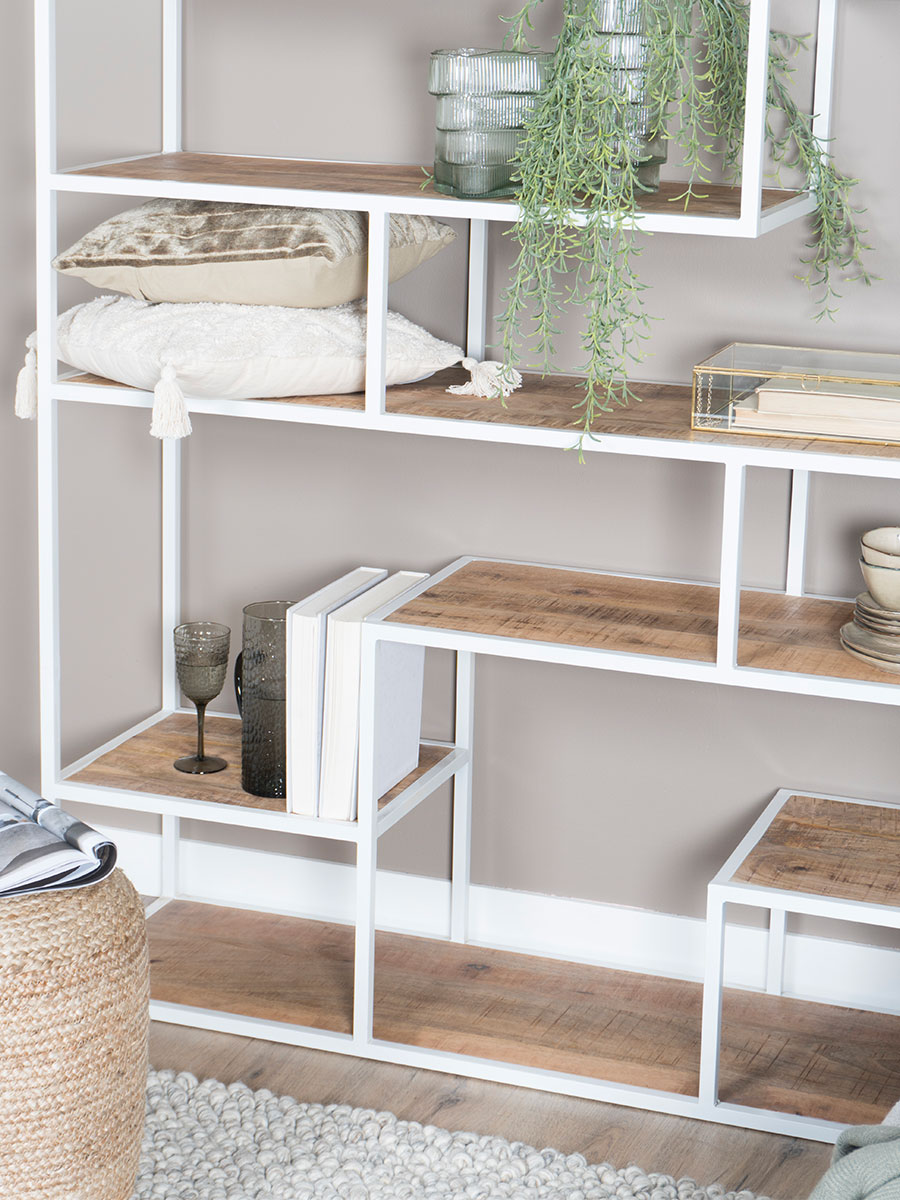 Vakkenkast Huub Wit 175 x 145 cm - Roomdivider 3 Vakkenkast Huub Wit 175 x 145 cm - Roomdivider - Afbeelding 3