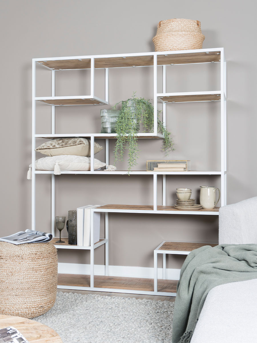 Vakkenkast Huub Wit 175 x 145 cm - Roomdivider 2 Vakkenkast Huub Wit 175 x 145 cm - Roomdivider - Afbeelding 2