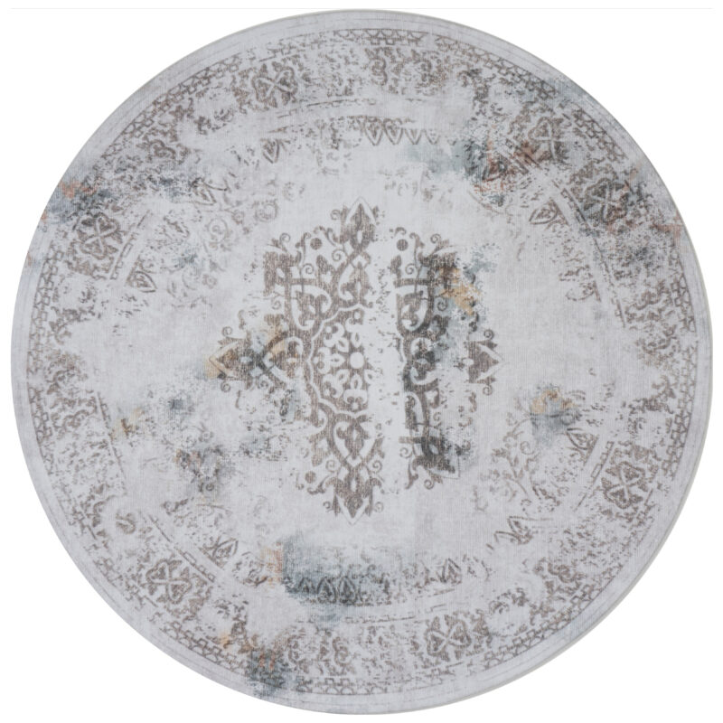 Vloerkleed Juud Rond Grijs ø120 cm | BlokWoonWereld