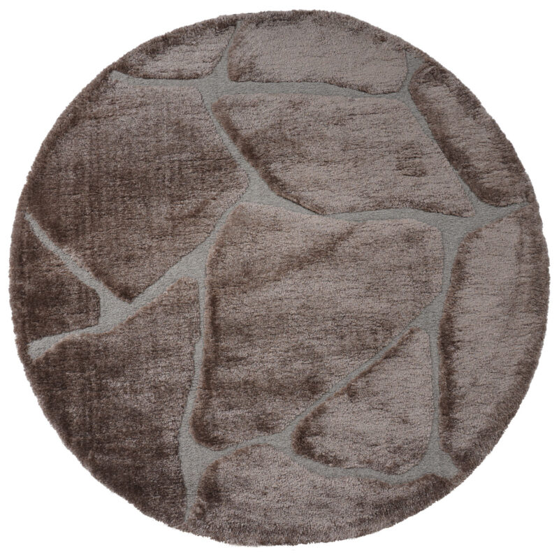 Vloerkleed Macy Bruin Rond ø160 cm | BlokWoonWereld