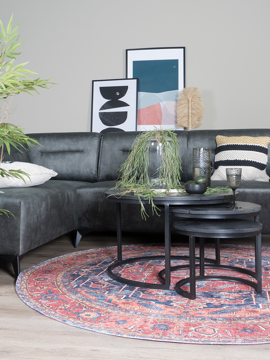 Vloerkleed Heris Red 01 Rond ø200 cm - Afbeelding 4