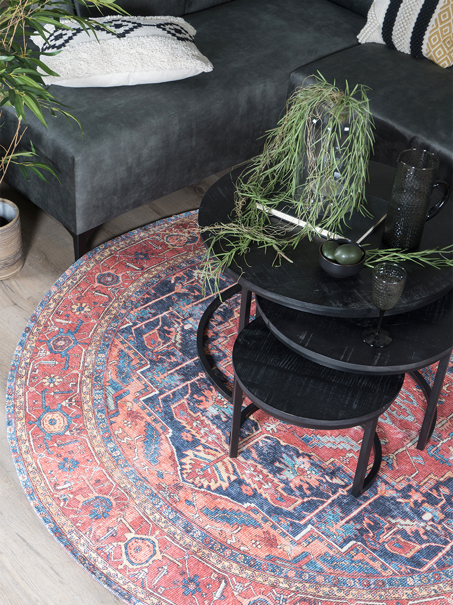 Vloerkleed Heris Red 01 Rond ø200 cm - Afbeelding 3