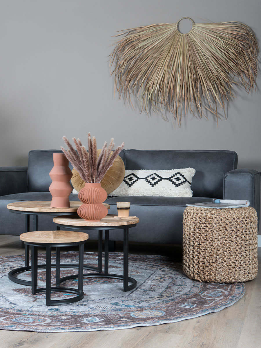 Vloerkleed Karaca Blue/Brown 06 Rond ø160 cm 2 Vloerkleed Karaca Blue/Brown 06 Rond ø160 cm - Afbeelding 2