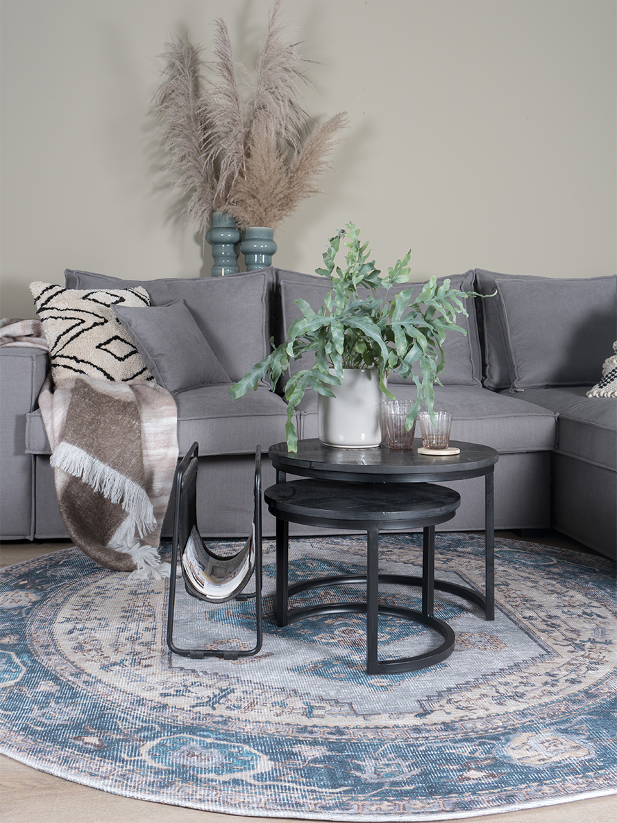 Vloerkleed Karaca Blue 03 Rond ø160 cm - Afbeelding 4