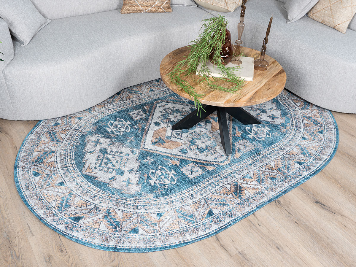 Vloerkleed Laria Blue 4 - Ovaal 200 x 290 cm 4 Vloerkleed Laria Blue 4 - Ovaal 200 x 290 cm - Afbeelding 4