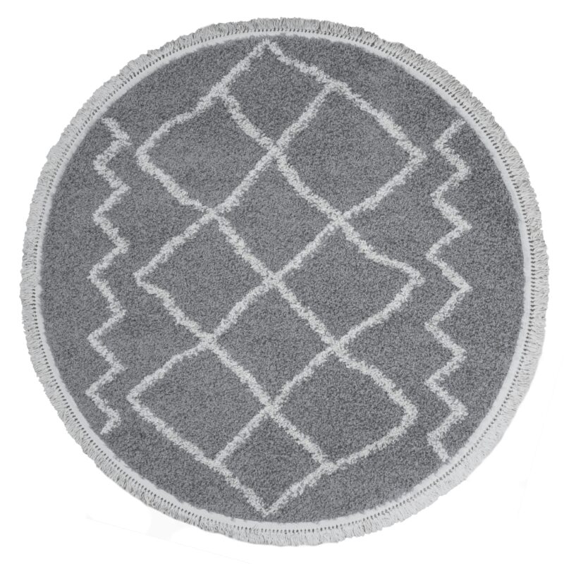 Vloerkleed Marrakesh Grey Rond ø80 cm | BlokWoonWereld