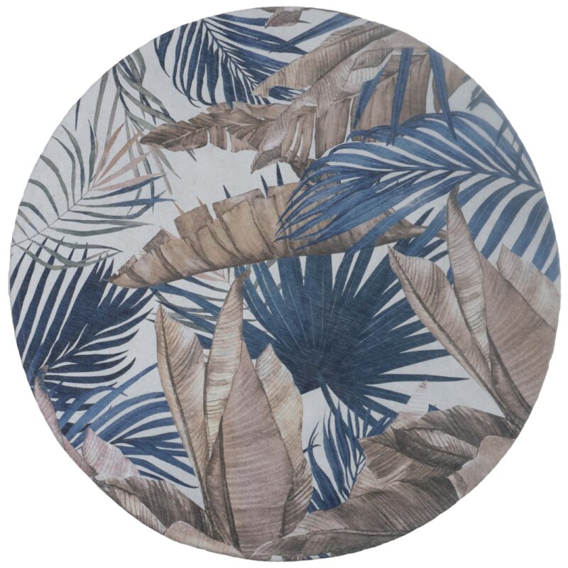 Vloerkleed Palm Blue Rond ø160 cm | BlokWoonWereld