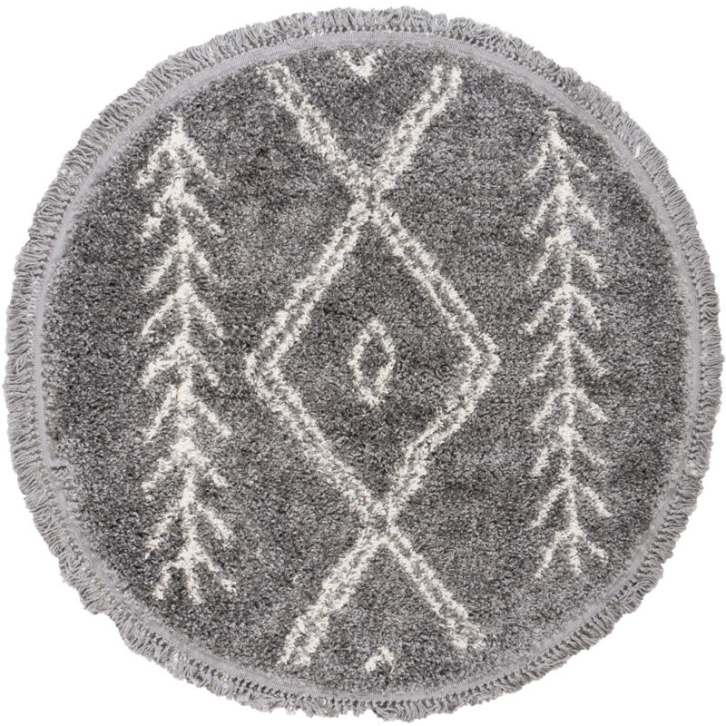 Vloerkleed New Rabat Grey Rond ø120 cm | BlokWoonWereld