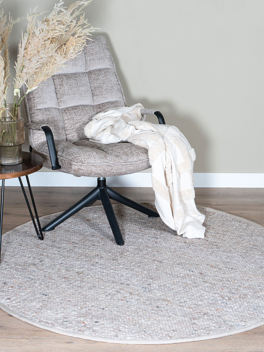 Vloerkleed Stone Beige 215 - Rond ø160 cm - Afbeelding 3