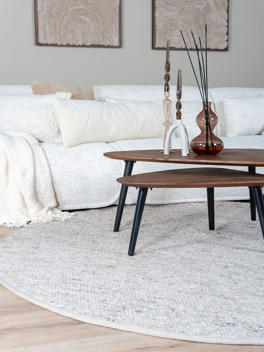 Vloerkleed Stone Donker Beige 417 - Rond ø200 cm - Afbeelding 4