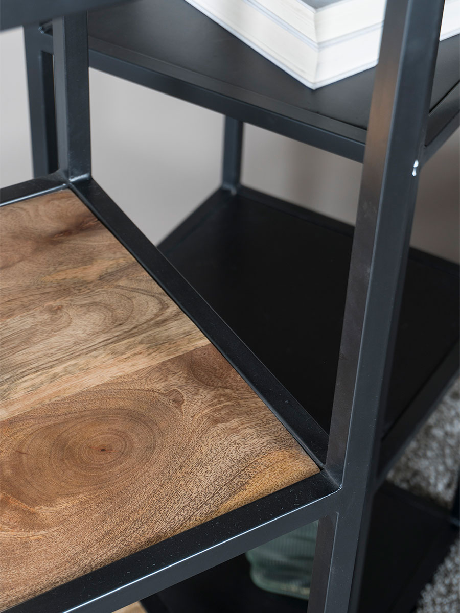 Vloerlamp Vintage Zwart Mangohout 120 cm - Afbeelding 5